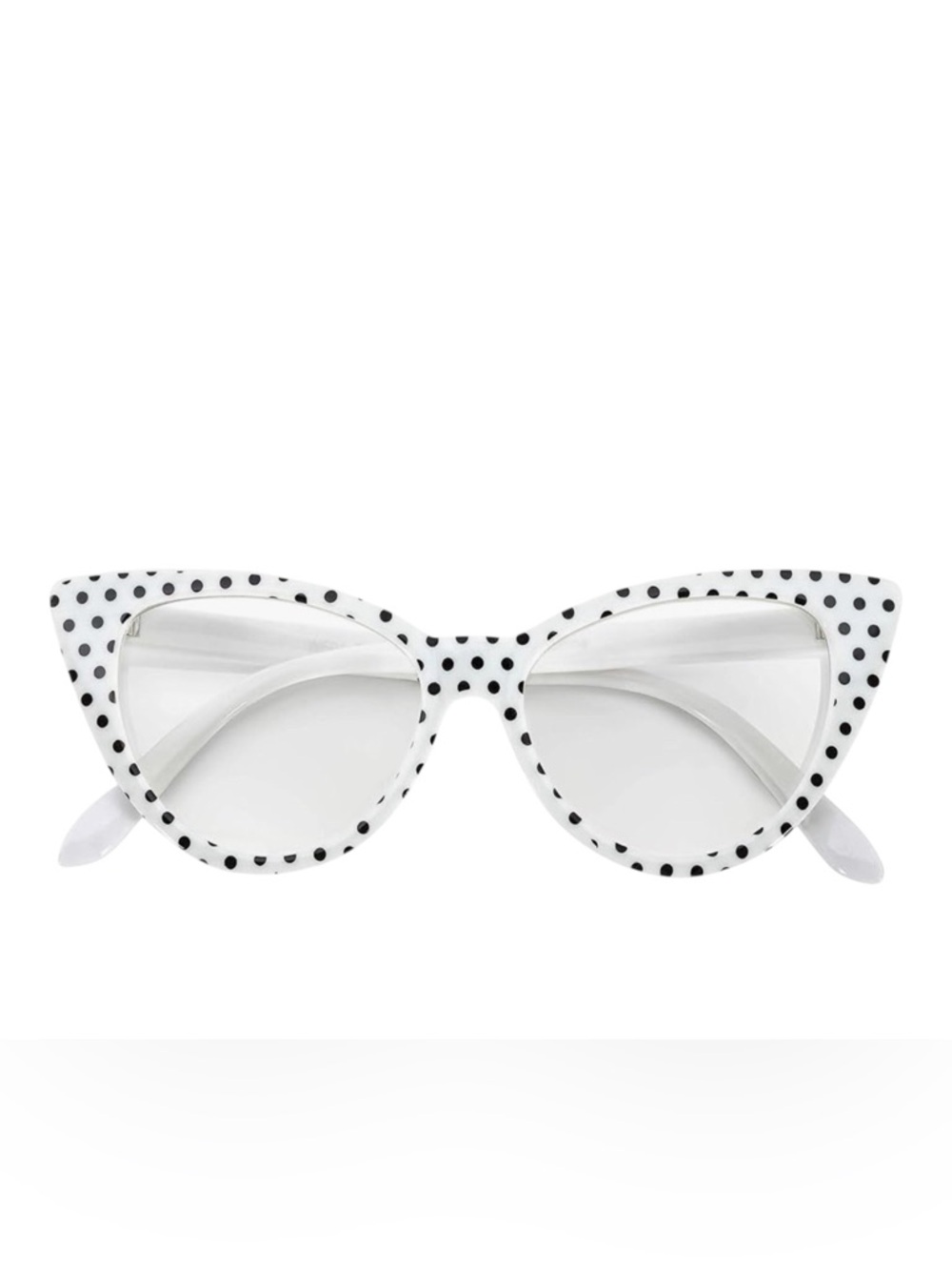 White Polka Dot Cat Eye Sunglasses - Women Accessories